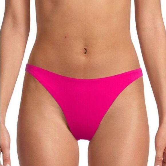 NWT L*SPACE RIBBED CAMACHO BIKINI BOTTOM PINK - Picture 1 of 7